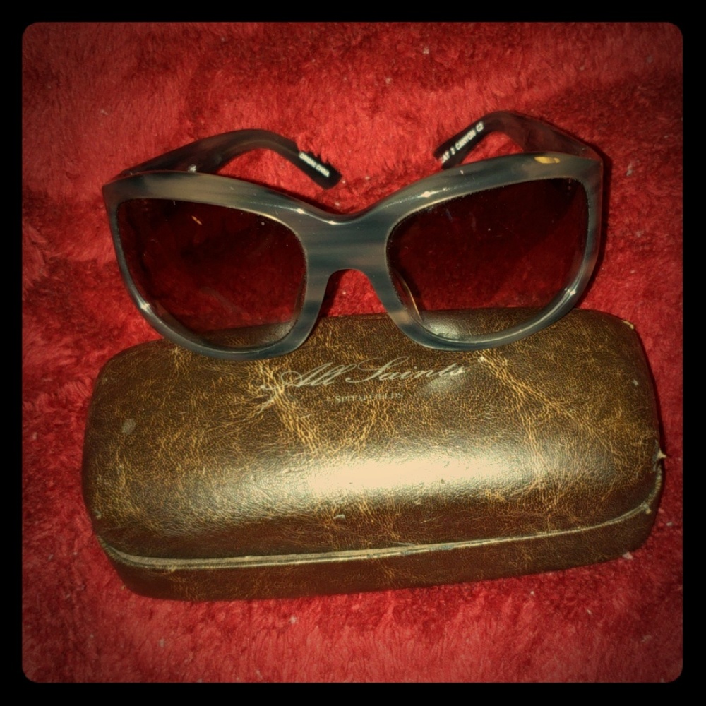 Allsaints handmade sunglasses w/case